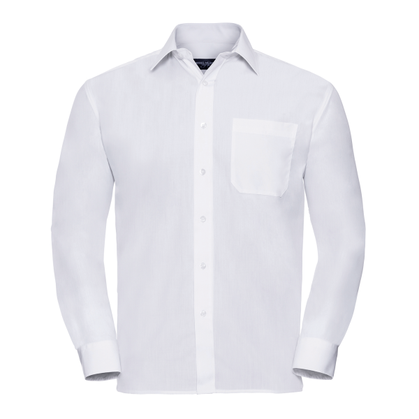 Klassisches Baumwollmischgewebe Popeline Hemd – Langarm