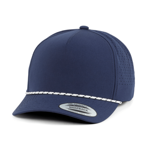 YP Classics® 5-Panel Snapback Cap with Perforations and Braided Rope