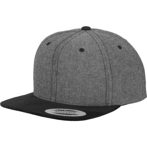 Chambray-Suede Snapback Cap