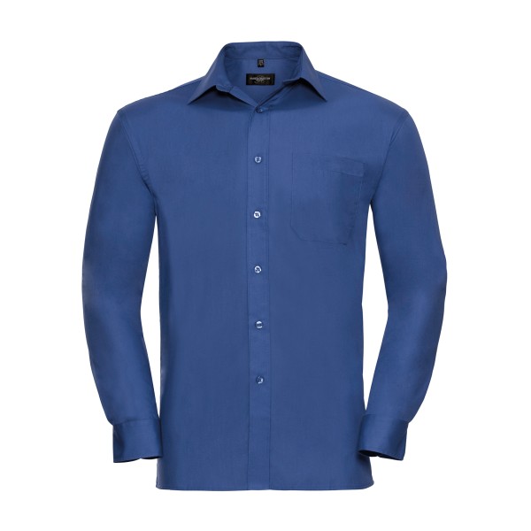 Men's Long Sleeve Classic Pure Cotton Poplin Shirt