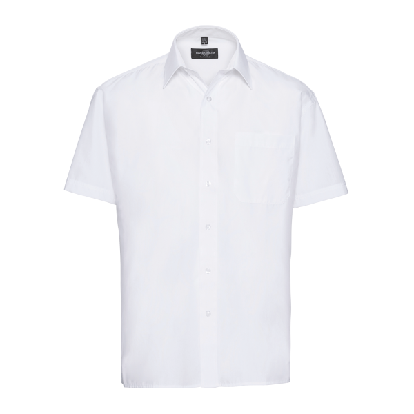 Klassisches Baumwollmischgewebe Popeline Hemd – Kurzarm