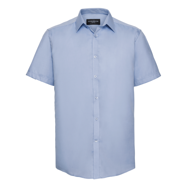 Tailliertes Herringbone Hemd – Kurzarm