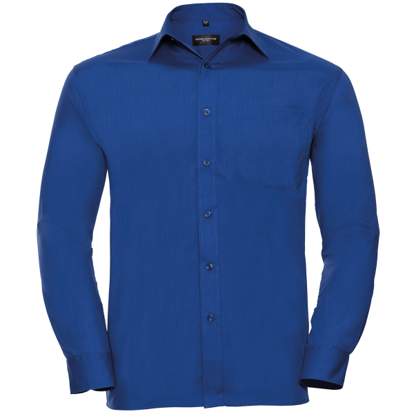 Men's Long Sleeve Classic Polycotton Poplin Shirt